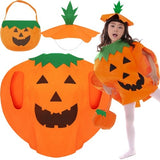 Pumpadräkt för Barn / Halloweenkostym - 3 Delar med Godispåse