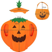 Pumpadräkt för Barn / Halloweenkostym - 3 Delar med Godispåse