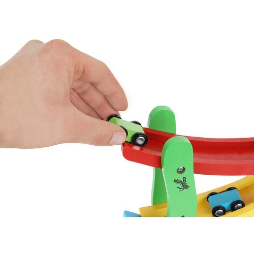 Rutschbana med Leksaksbilar i Trä