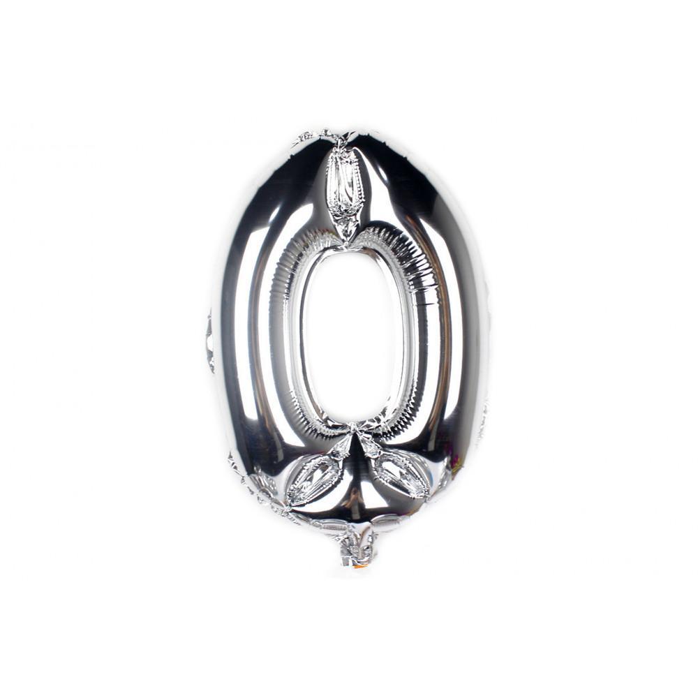 Sifferballong / Metallic Ballong 34 cm - Silver