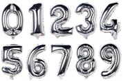 Sifferballong / Metallic Ballong 34 cm - Silver