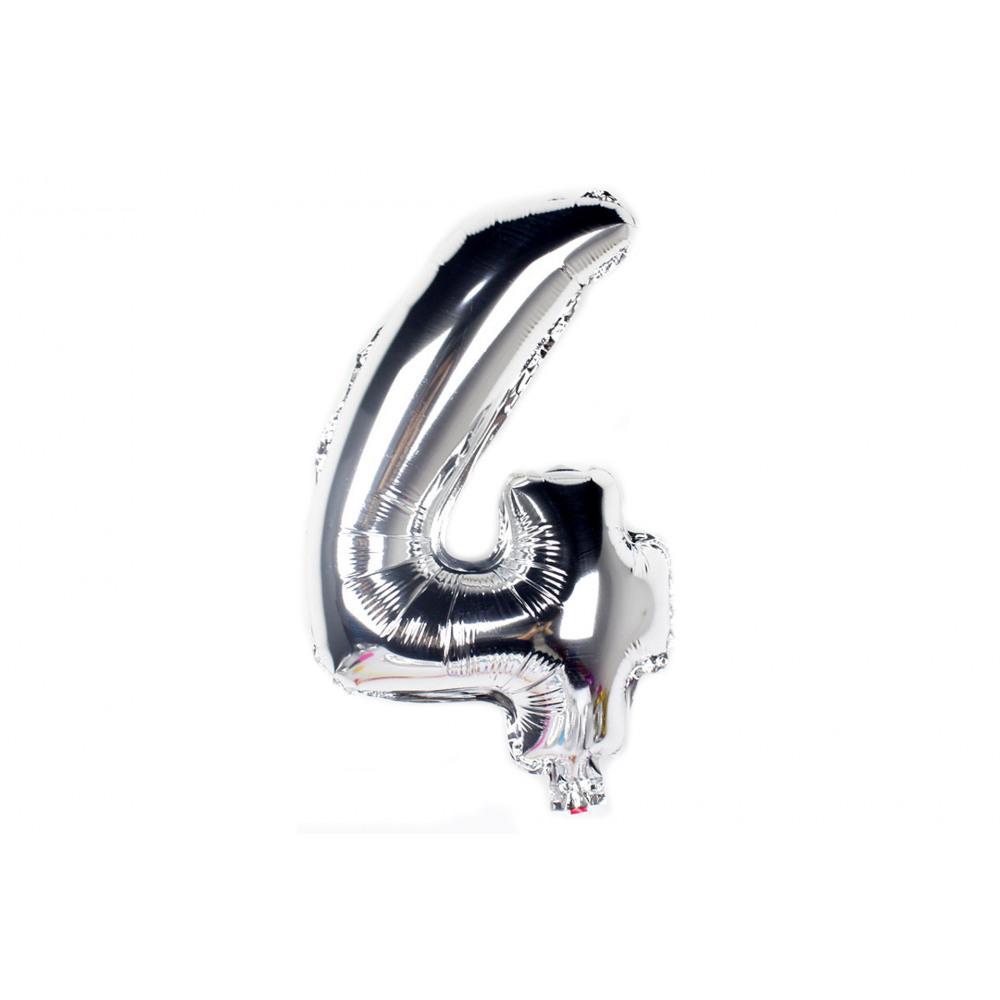 Sifferballong / Metallic Ballong 34 cm - Silver