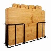 Skärbrädeset med Ställ i Bambu – 5 delar