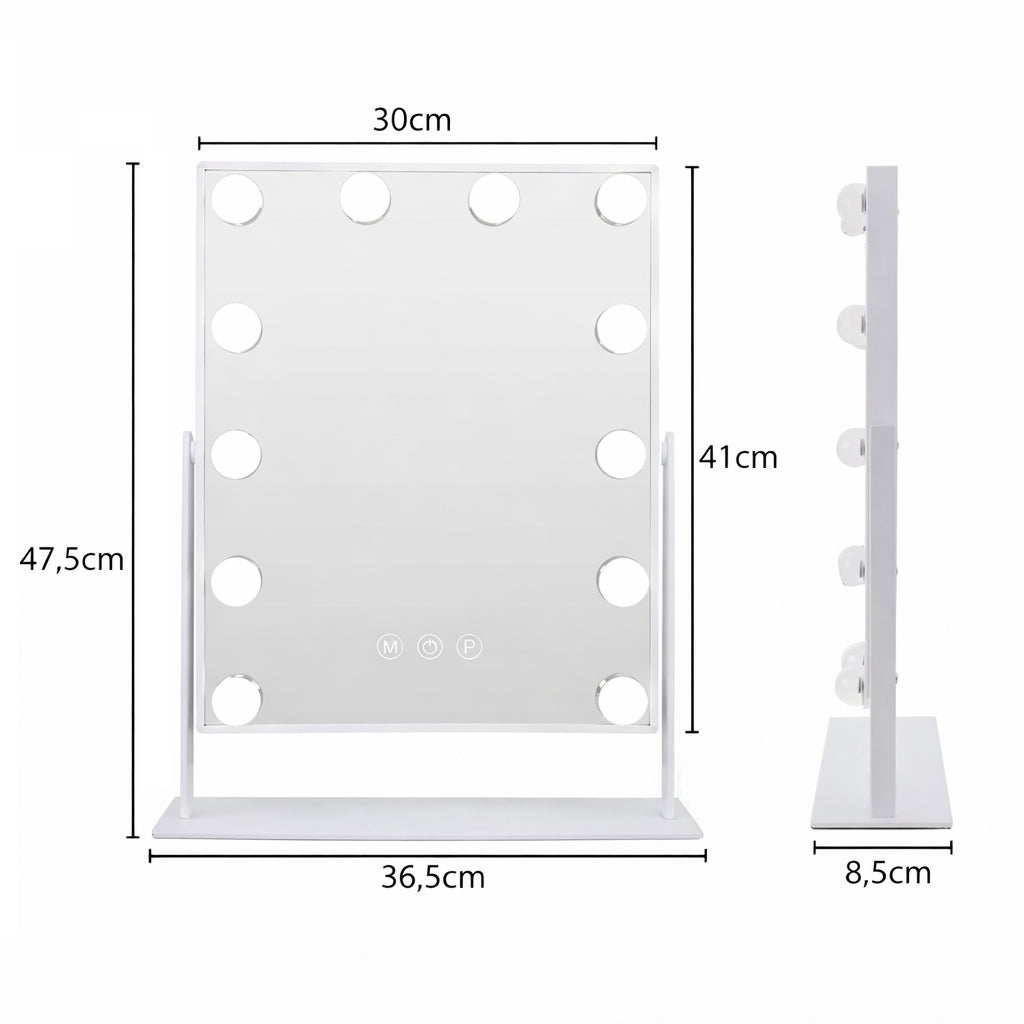 Sminkspegel med Lampor - Hollywood Spegel - 41x30cm