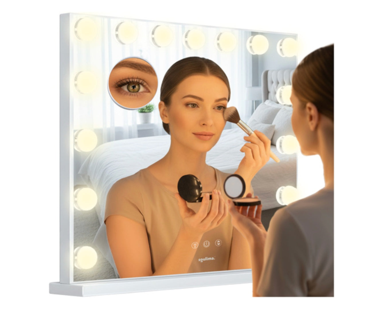 Sminkspegel med Lampor - Hollywood Spegel - 58x46cm