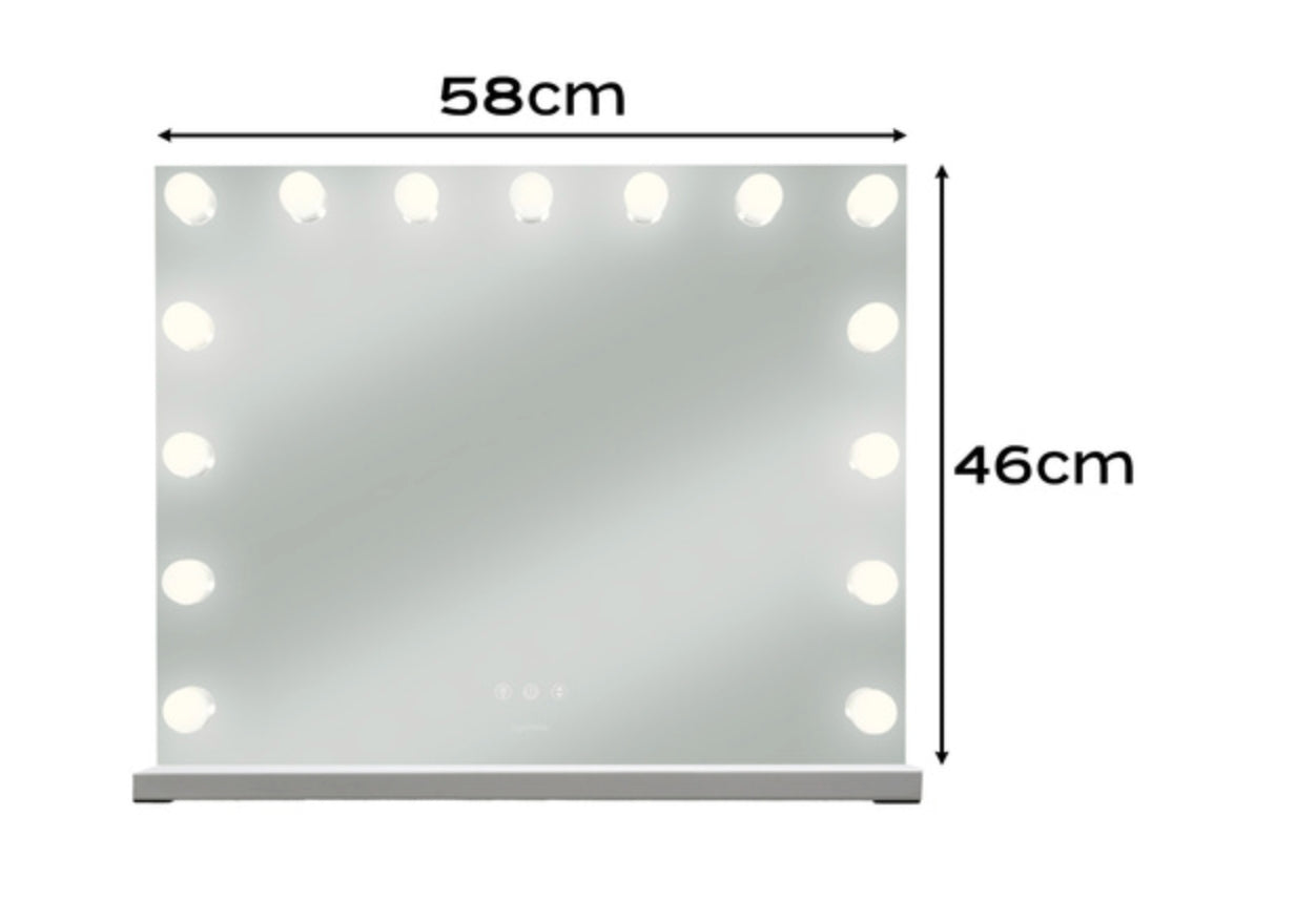 Sminkspegel med Lampor - Hollywood Spegel - 58x46cm