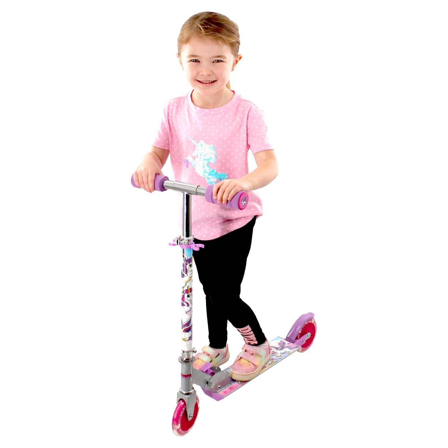 Sparkcykel med LED - Enhörning Scooter för Barn