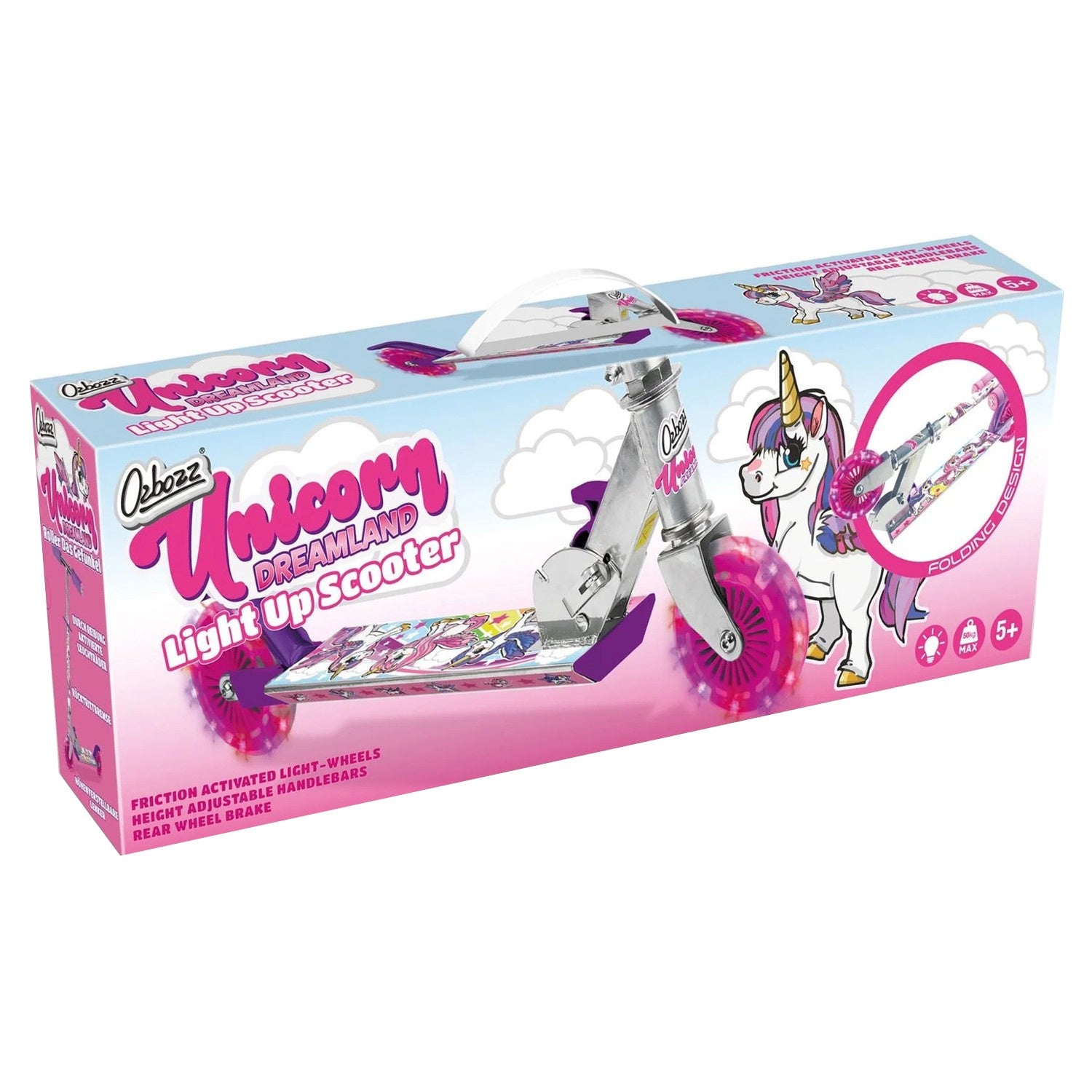 Sparkcykel med LED - Enhörning Scooter för Barn