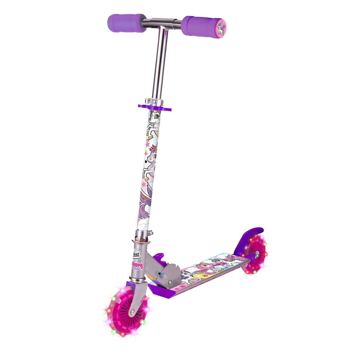 Sparkcykel med Lysande Däck / Enhörning - Scooter för Barn