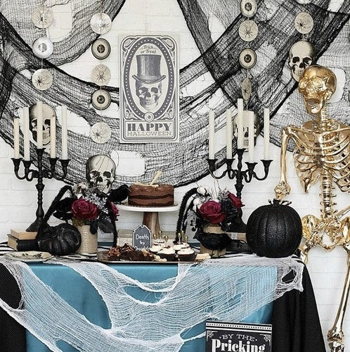 Spindelnät / Hängande Halloween Dekoration - 198 x 76 cm