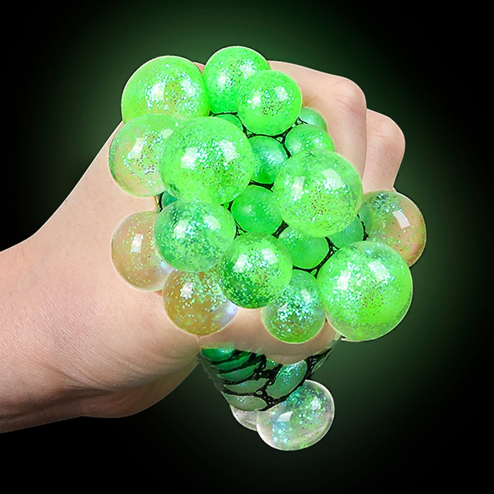 Stressboll Lysande / Klämboll i Nät - Glitter