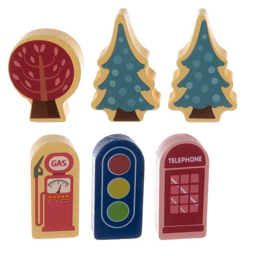 Träklossar Stad / Byggklossar - 100-bitar