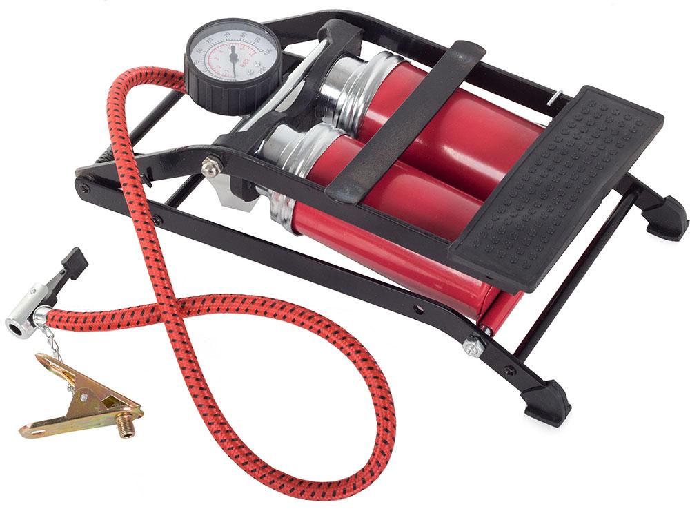 Tvåcylindrig Fotpump med Manometer / Pump - 100 psi