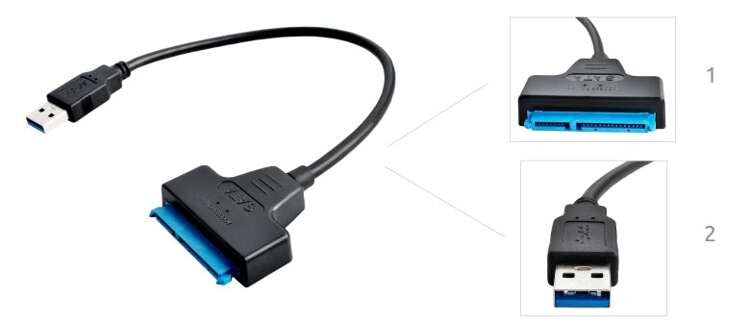 USB 3.0 till SATA Adapter för HDD & SSD – Hårddiskkabel