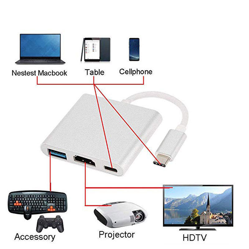 USB-C Adapter till Macbook - HDMI & USB 3.0