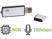 USB Ljudinspelare 8GB - Minnessticka och Diktafon