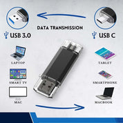 USB med USB 3.0 & USB-C – 64GB