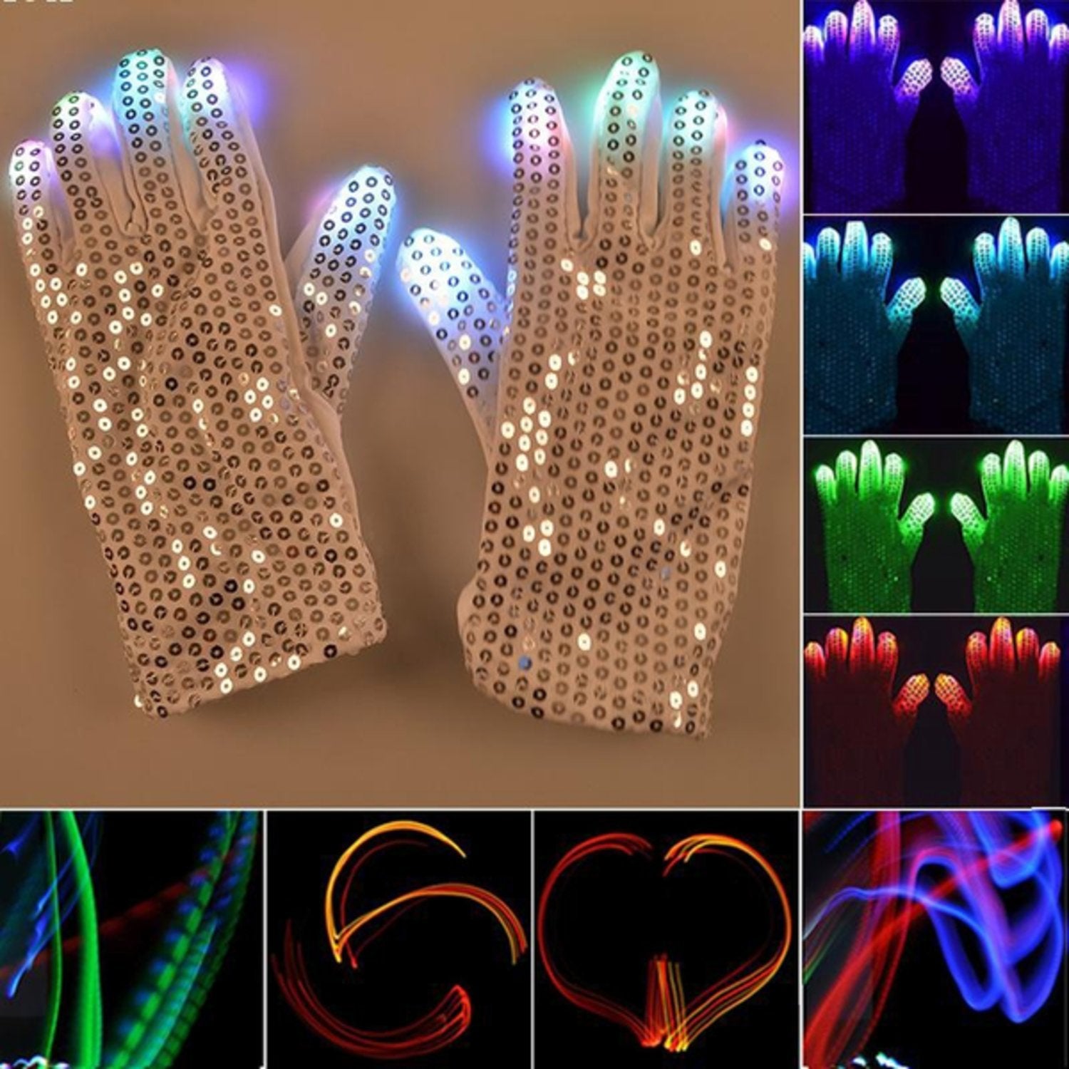 Vantar / Handskar med LED-Ljus - 6 Olika Ljuslägen