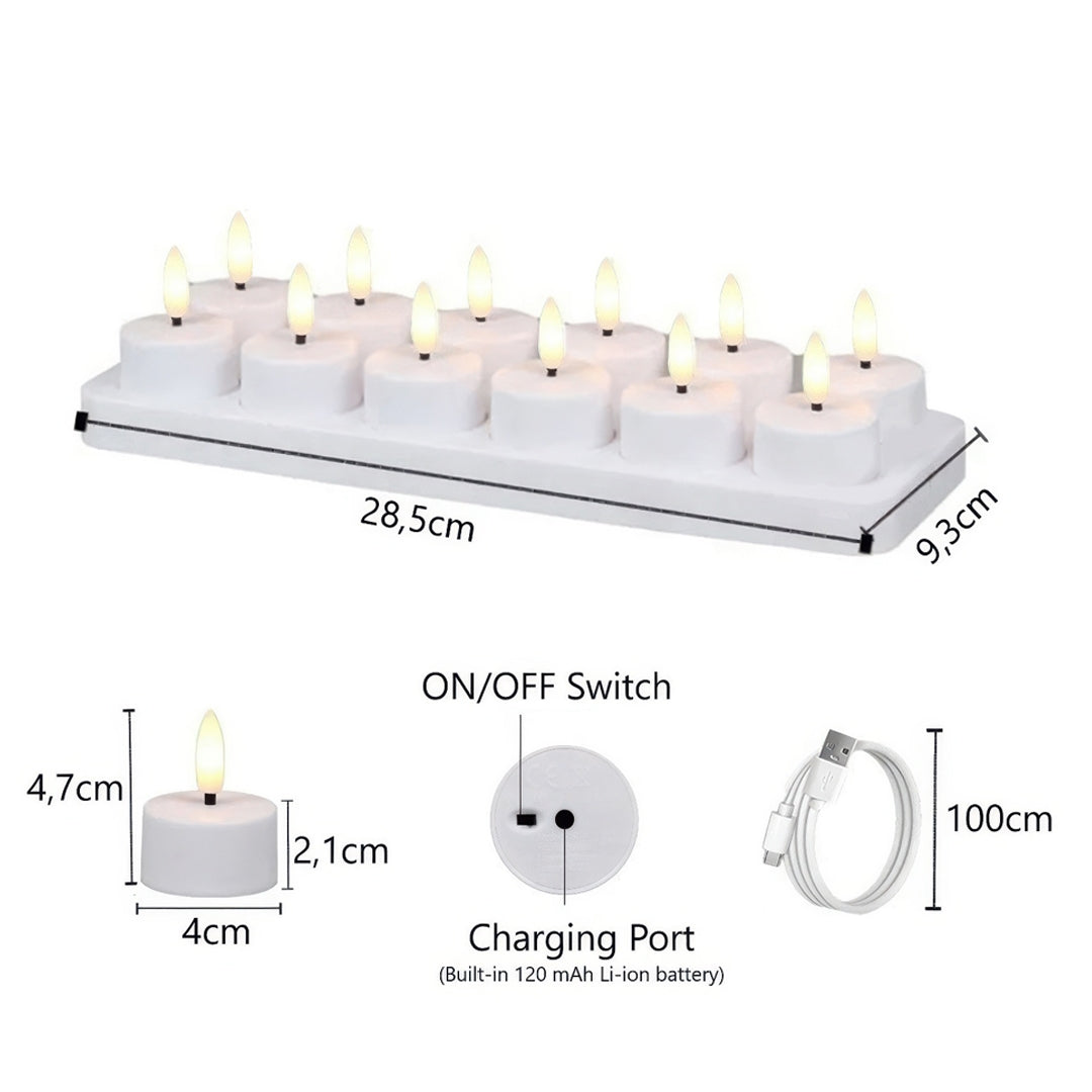 Värmeljus Uppladdningsbara – LED Ljus med Kontroll & Timer