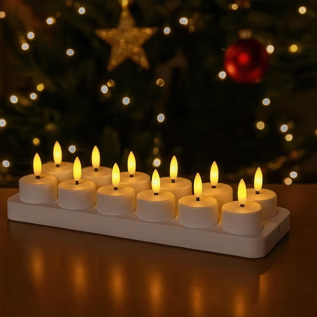 Värmeljus Uppladdningsbara – LED Ljus med Kontroll & Timer