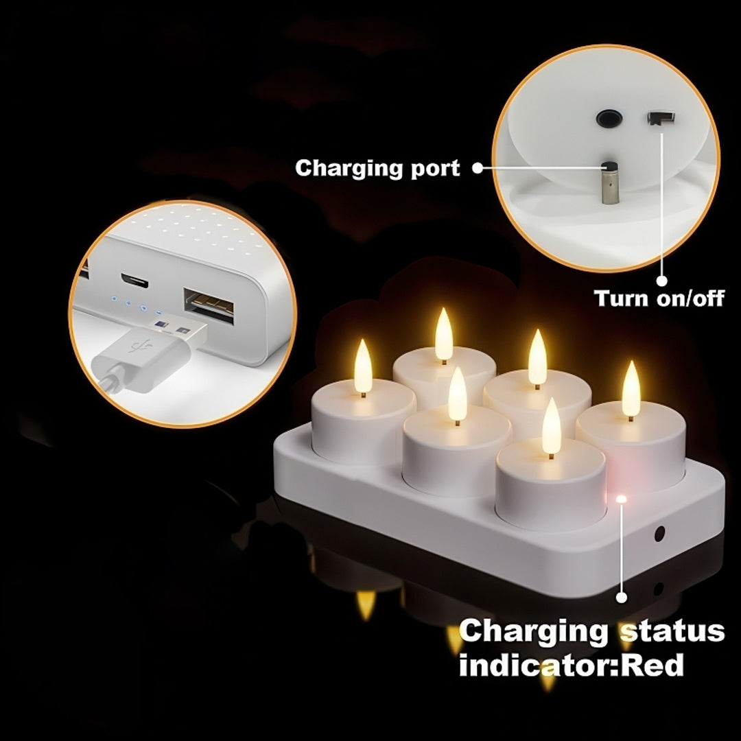 Värmeljus Uppladdningsbara – LED Ljus med Kontroll & Timer