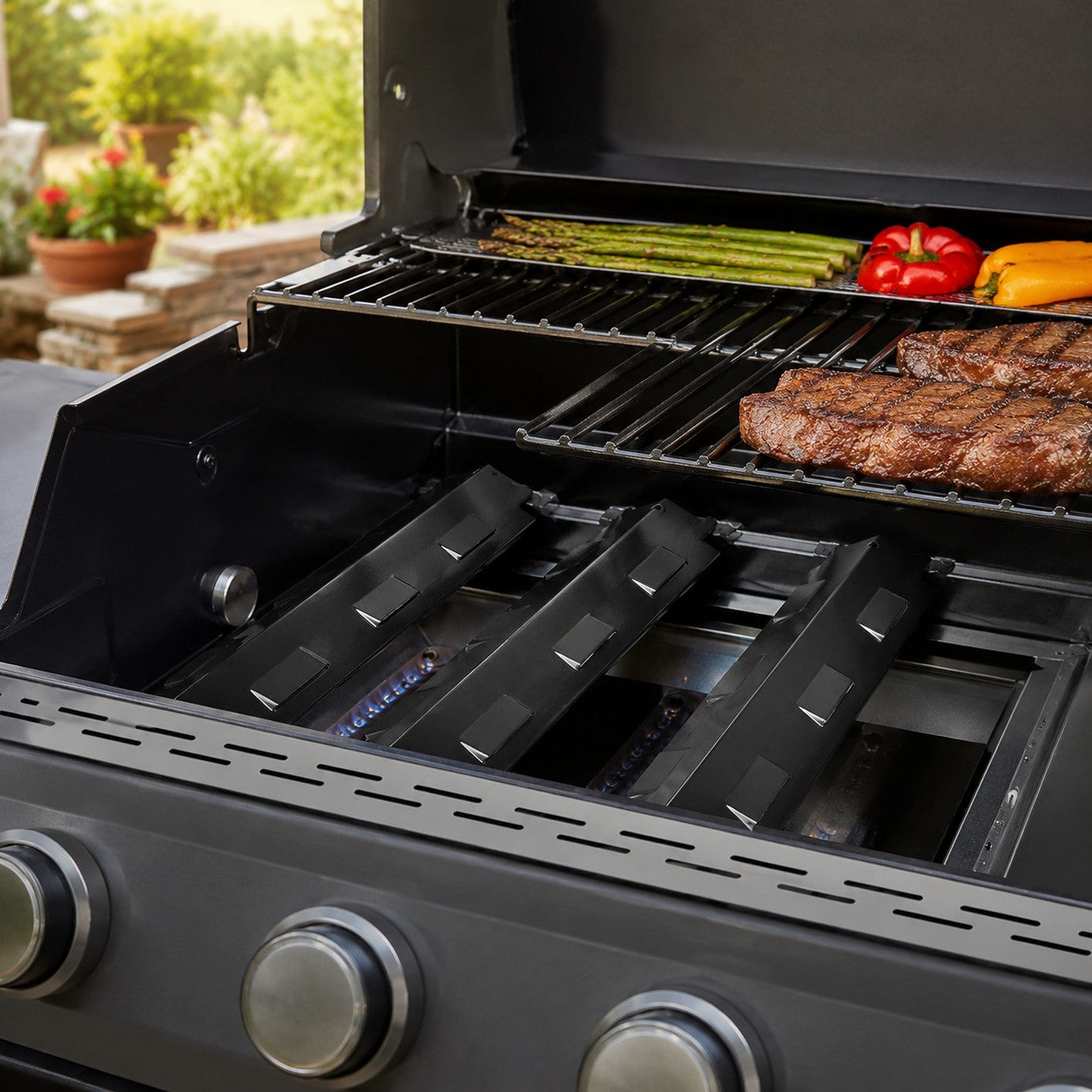 Värmeplattor för Gasolgrill / Grillvärmeplattor - 3-Pack