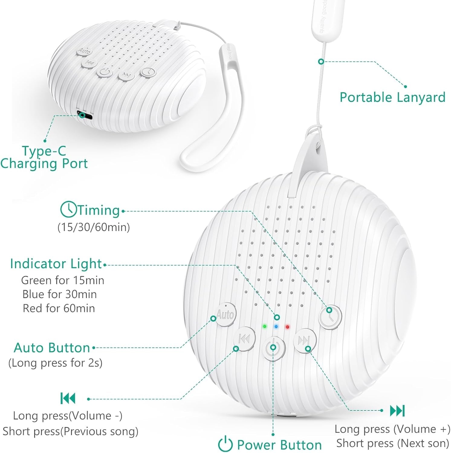 White Noise Maskin / Brusmaskin - Spelar vitt brus & musik