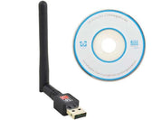 Trådlöst USB-nätverkskort - WiFi adapter med antenn (300 Mbps)