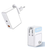 45W Laddare med Reseadapter US/EU - USB-C - PD - Snabbladdare