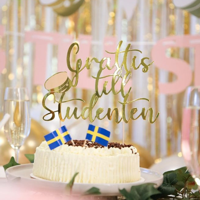 Tårtdekoration - Grattis till Studenten