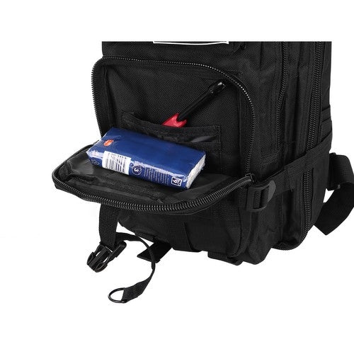 Militärväska / Ryggsäck i Nylon, Svart - 26 Liter