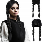 Wednesday Peruk med Flätor - Addams