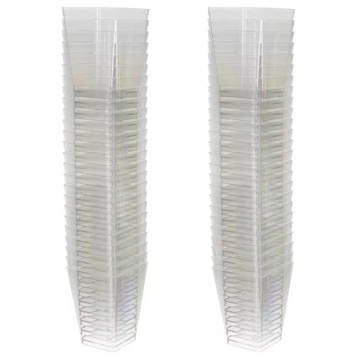 50-Pack - Bägare Fyrkantig / Plastbägare - 120ml