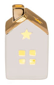 Keramikhus med LED - Juldekoration