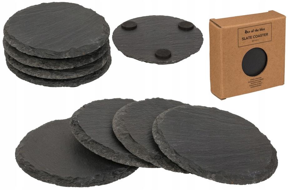 4-Pack - Glasunderlägg Sten / Skiffer - Underlägg till Glas