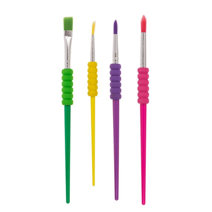 4-Pack - Penslar - Målarpenslar med mjukt grepp