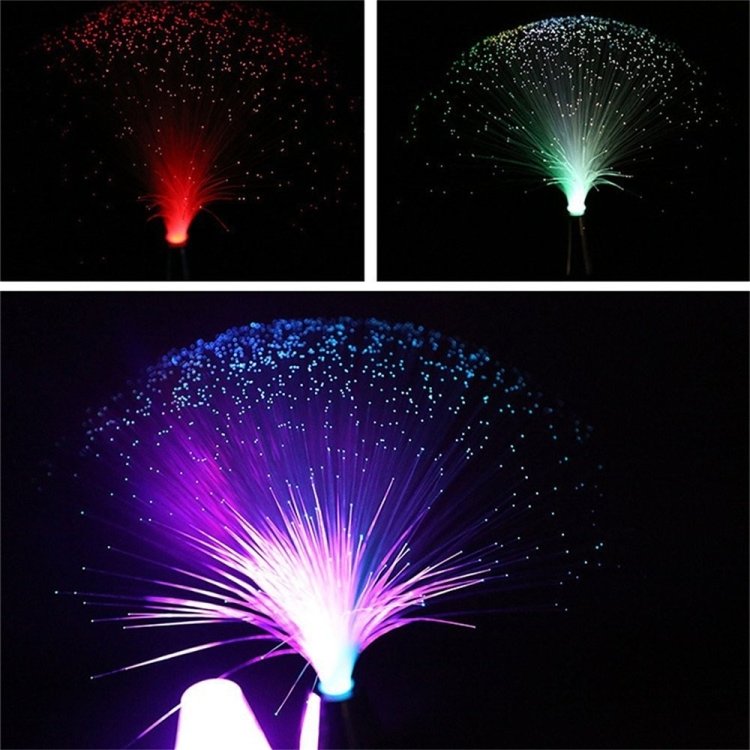 Fiberoptisk Lampa / Fiberlampa - Färgskiftande - 30 cm