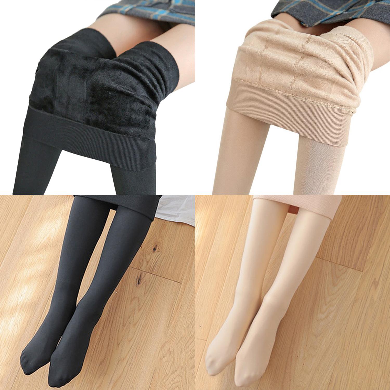 Fodrade Vinter Leggings med Strumpor - Dam - Håller dig varm
