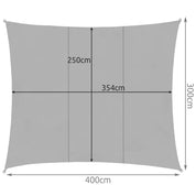 Solsegel / Segelduk - Vattentät - 4x3 m - 180g/m2