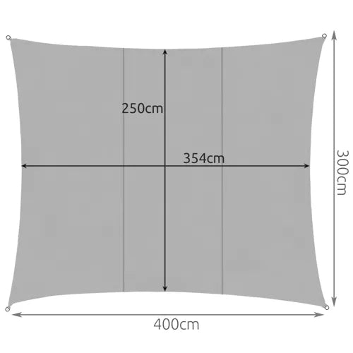 Solsegel / Segelduk - Vattentät - 4x3 m - 180g/m2