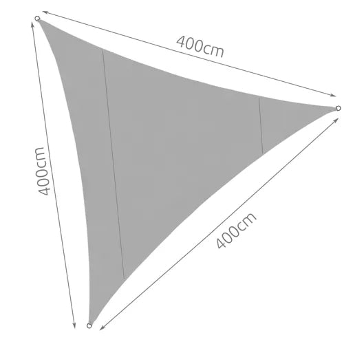 Solsegel / Segelduk - Vattentät - 4x4x4 m - 180g/m2