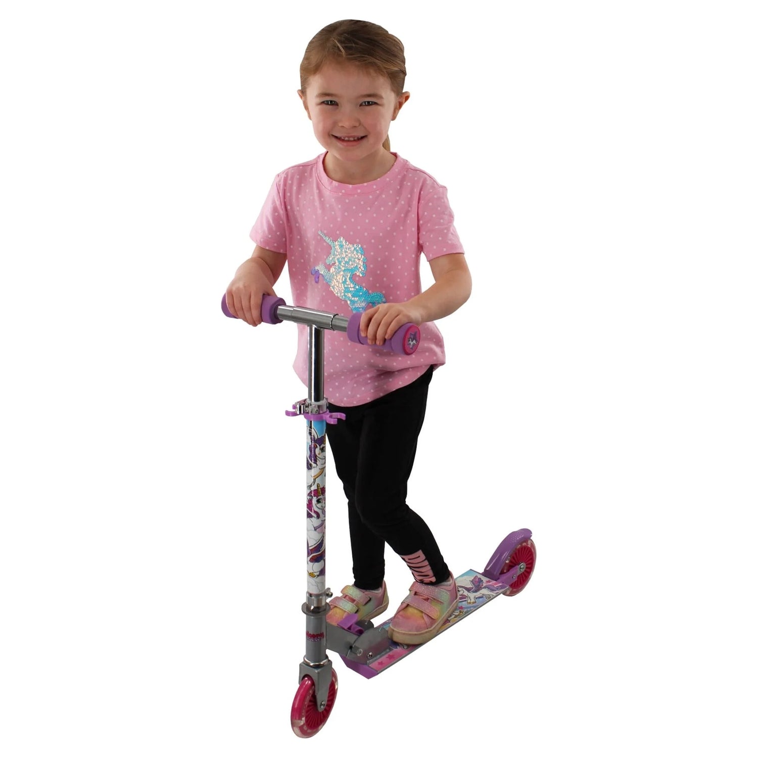 Sparkcykel med LED - Enhörning Scooter för Barn