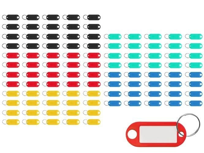 100-Pack - Nyckelbrickor / Nyckelring - Märk dina nycklar