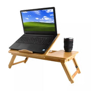 Laptopställ i Bambu - Justerbar Höjd & Vinkel