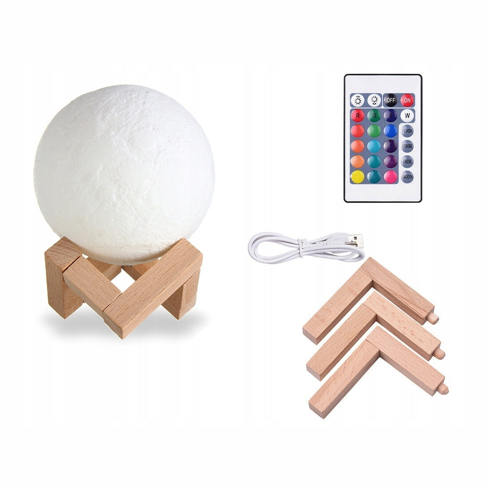 Månlampa med Färgskiftande LED-ljus - 15 cm