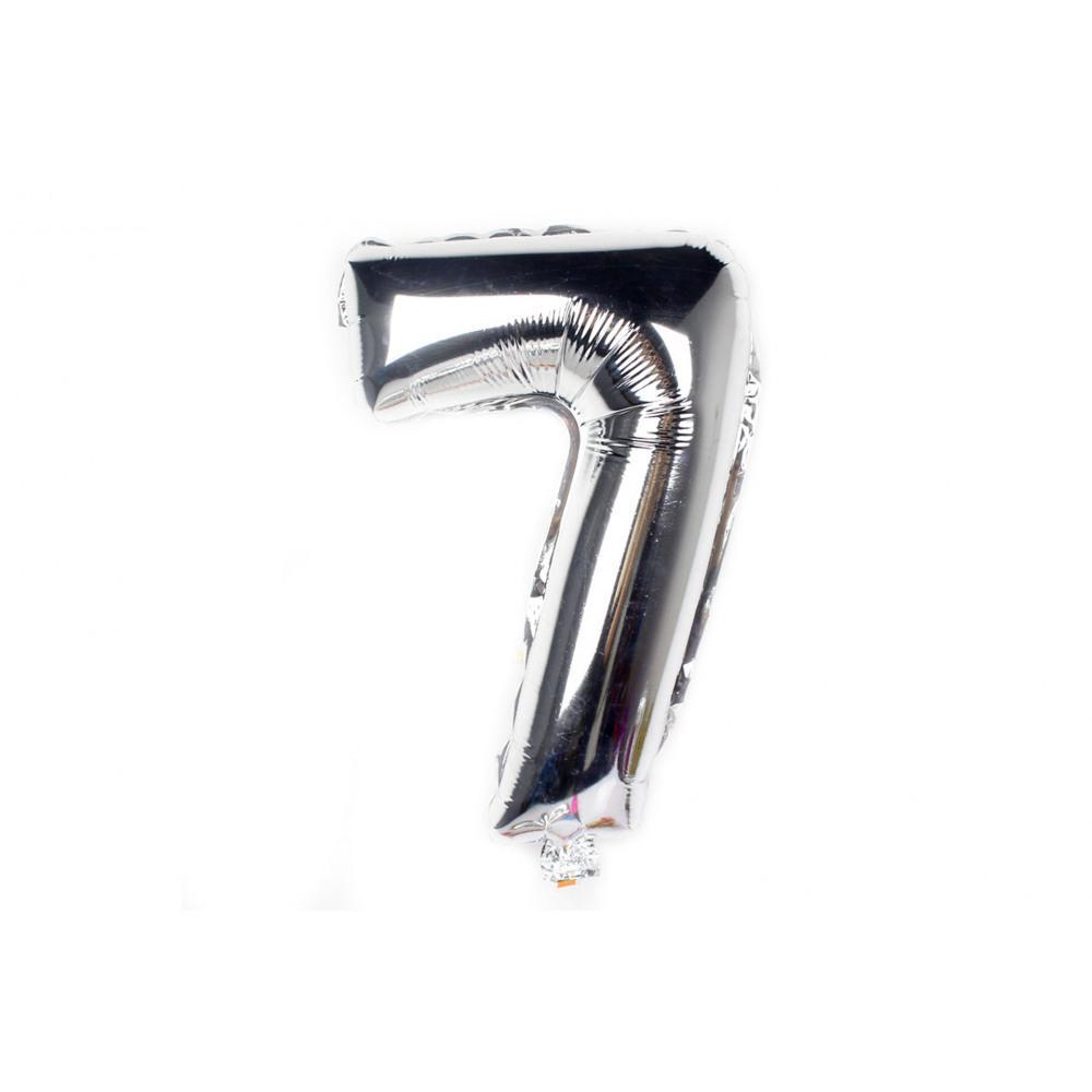 Sifferballong / Metallic Ballong 34 cm - Silver