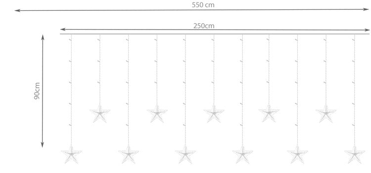 Gardinslinga / Ljusslinga 108 LED - Multifärg - 250x90cm