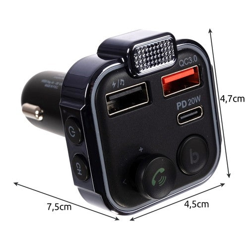 Bluetooth FM-Sändare & Billaddare - 20w
