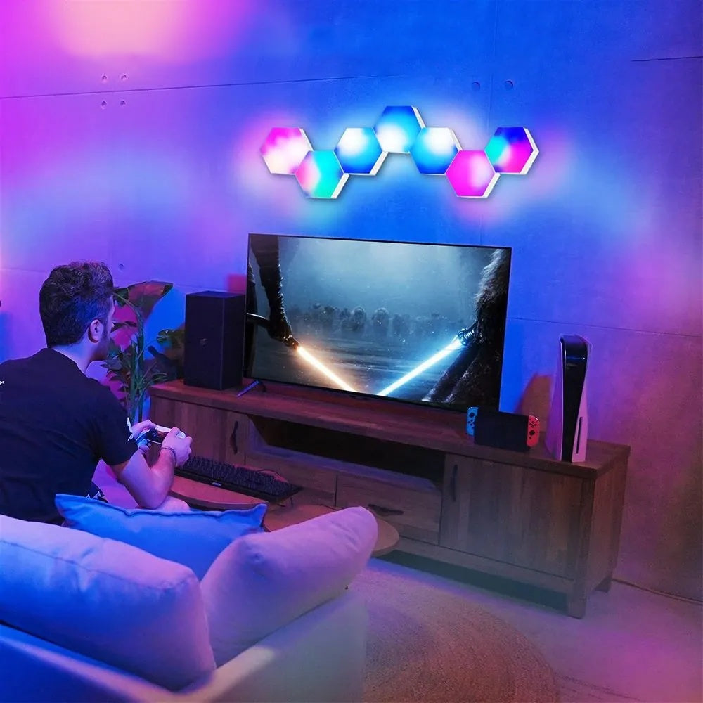 Hexagon LED Vägglampa - 6 moduler
