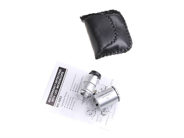 Lupp / UV Mikroskop - 60x Förstoring & LED-lampa